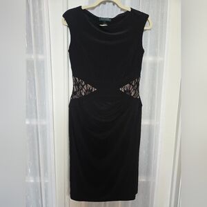 Ralph Lauren Black Dress with Lace Accents
